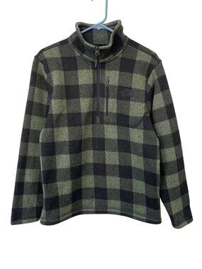 The North Face Fleece Pullover Small Plaid 1/4 Zip Long Sleeve Green Gorpcore